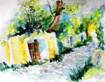 aquarell, weitersfeld, watercolor, lanschaft, landscape, kellergasse